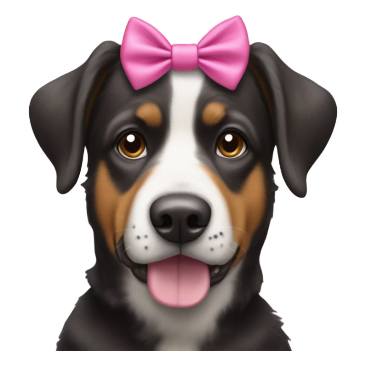 Bernie’s Mountain dog with pink bows in her ears  sticker