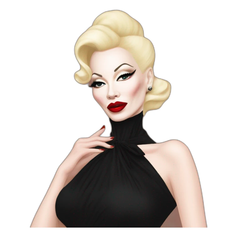 Amanda lepore wearing balenciaga long black dress sticker