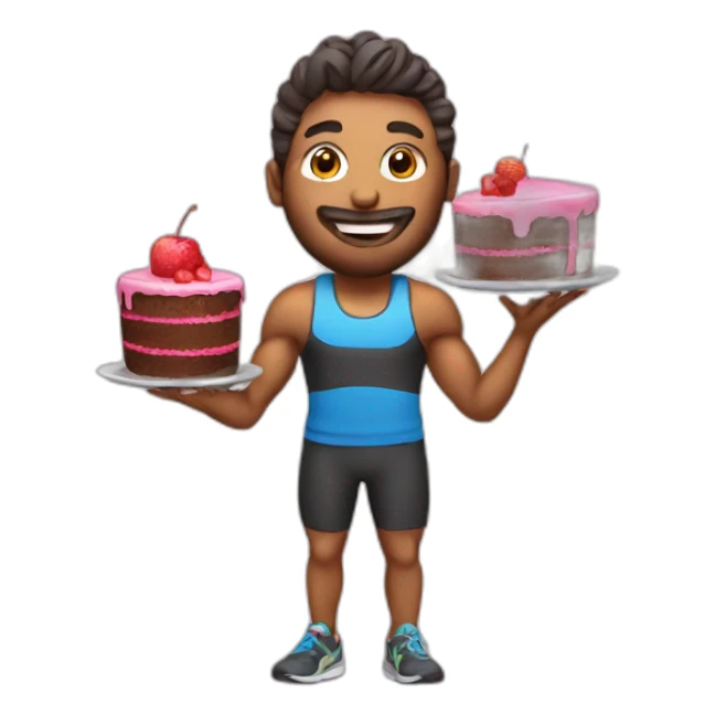 Fitness Trener with cake sticker