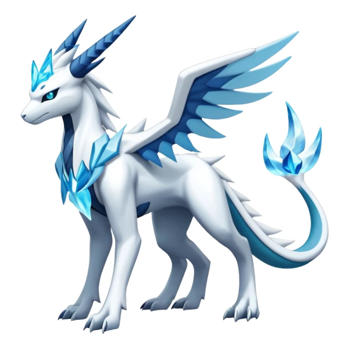 Modern Kyurem-reshiram-Glaceon-dialga-suicune-hybrid, full body sticker
