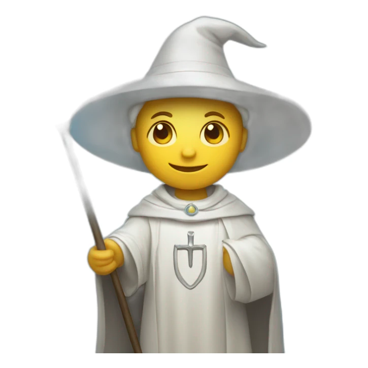 white pilgrim with a staff and a halo of light sticker
