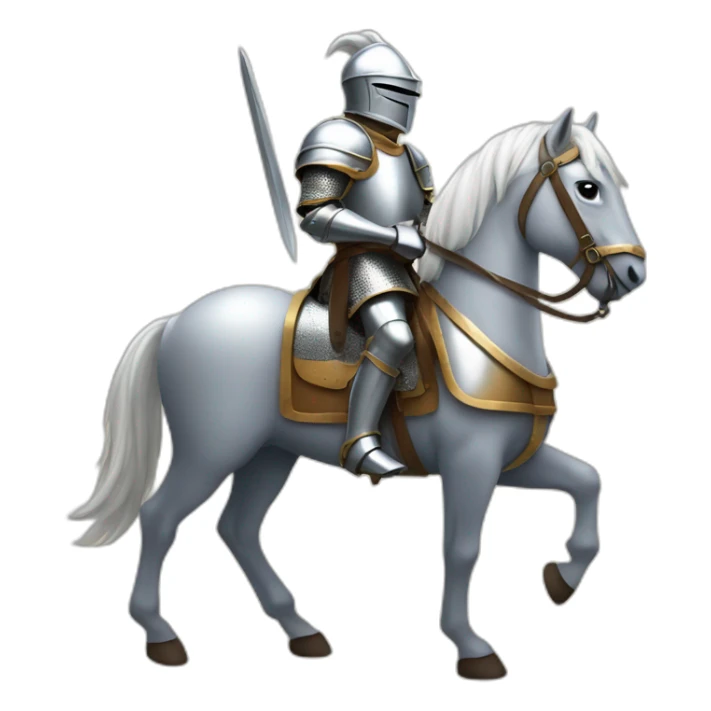 knight in shining armor riding horse in armor sticker