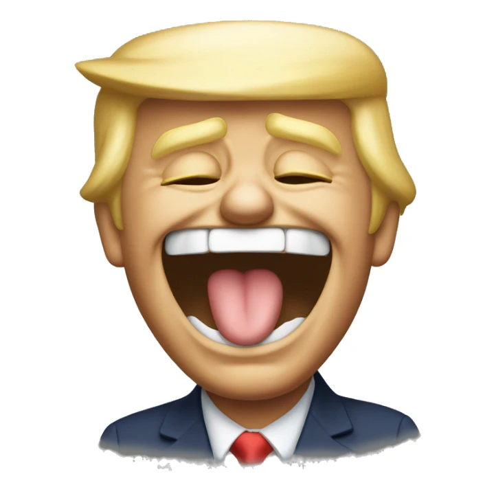 Donald trump laughing crying like laughing emoji  sticker