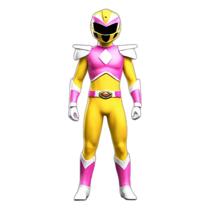 pink and yellow power ranger full body sticker