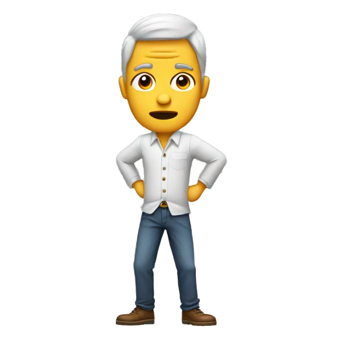 man with a confused face because he put two legs in one pant leg sticker