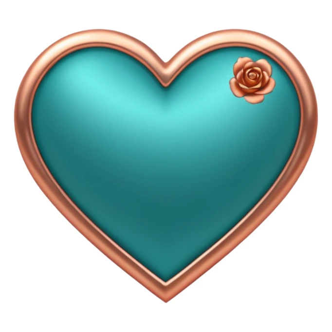 A teal, burnt orang, and rose gold heart, please.  sticker