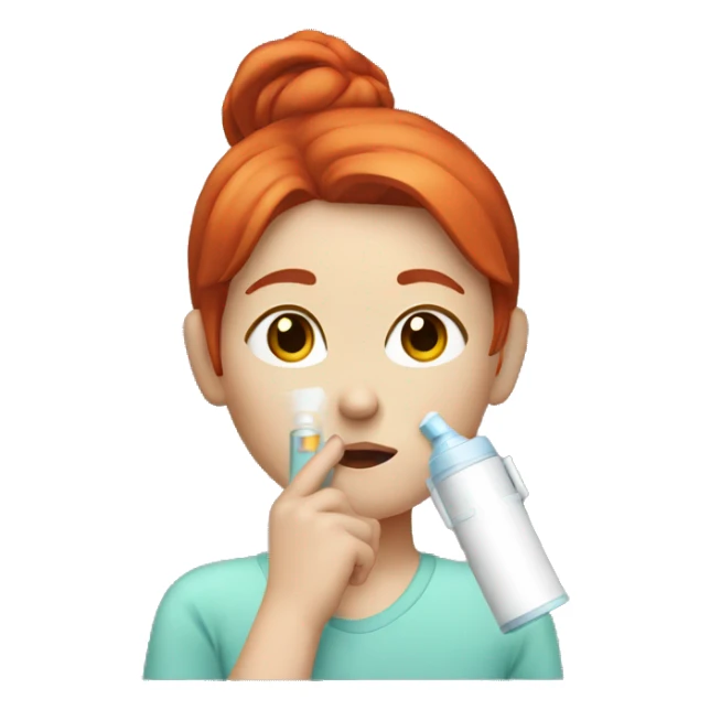 Red haired girl with Inhaler  sticker