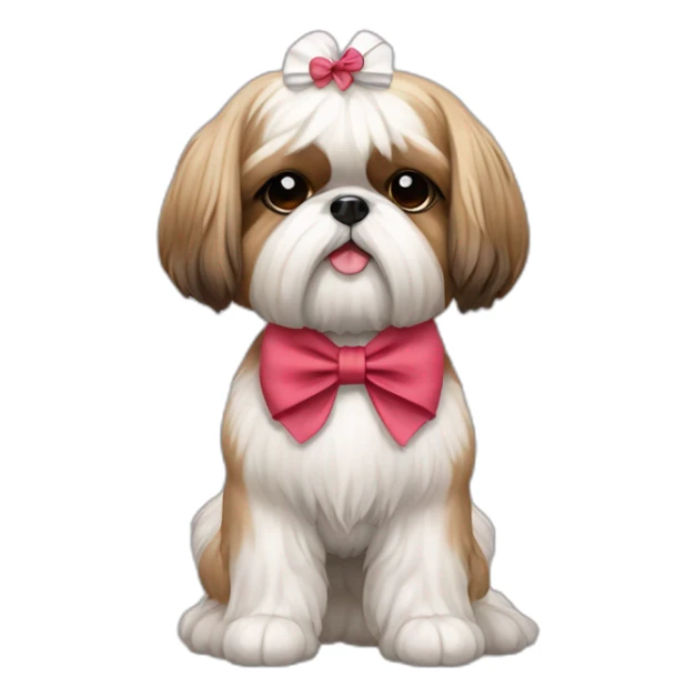 Dog Shih Tzu with a bow on head full-body sticker