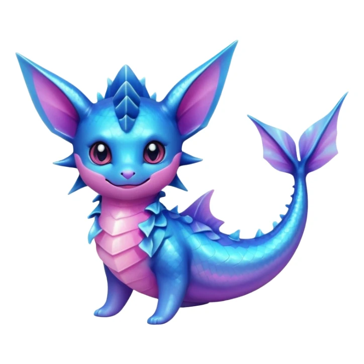 Shiny iridescent glossy Violet-Pink-gradient Vaporeon sticker