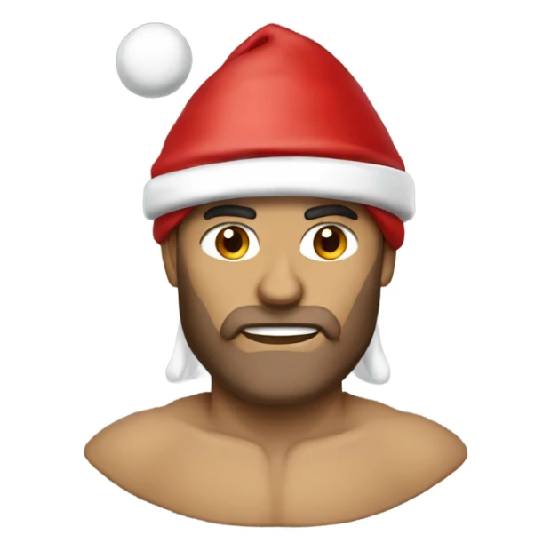 spartan male wearing santa hat sticker