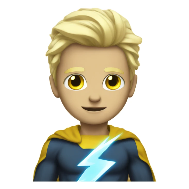 Blond hair yellow eyes boy with lightning superpowers sticker