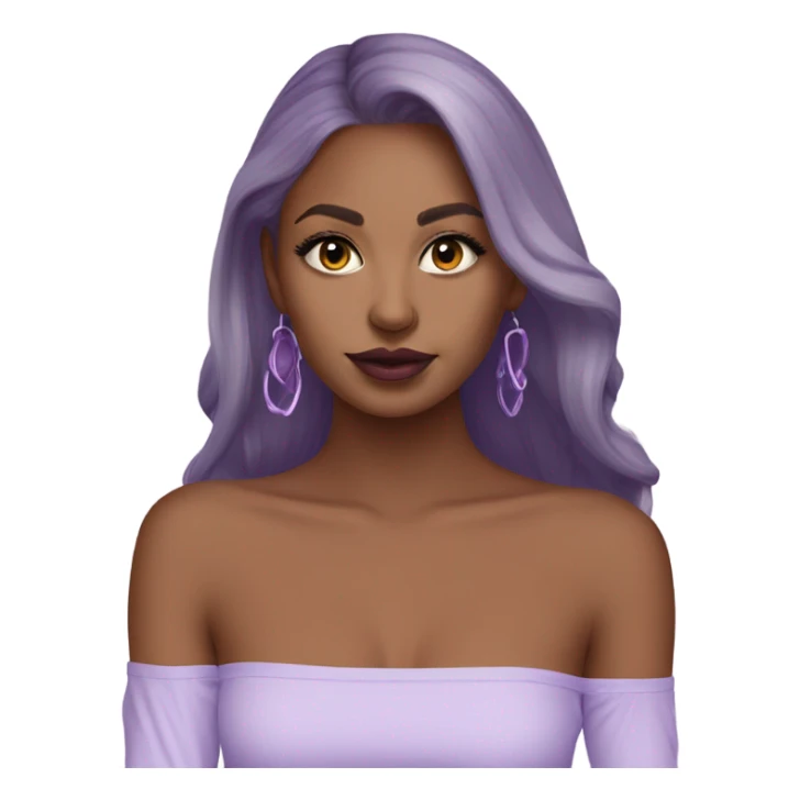 Realistic Lilac off shoulder Long sleeve flowy crop top, isolated sticker