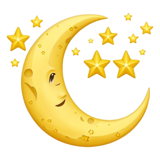 crescent moon with 3 stars around it sticker