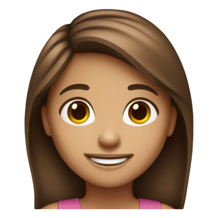 smiling girl with brown hair sticker