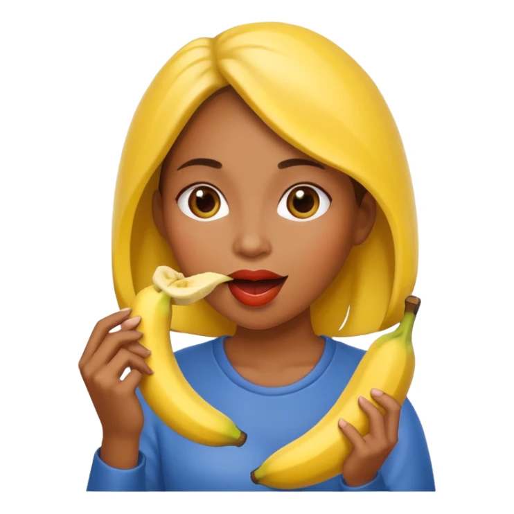 woman eating banana  sticker