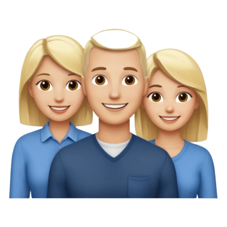 Two blonde women and a man with skin head  sticker