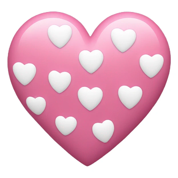 pink heart with white hearts on it  sticker