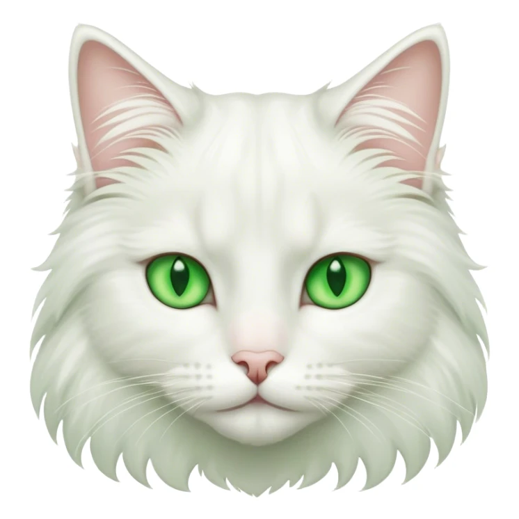 White long haired cat with green eyes sticker