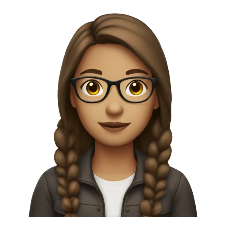 Brown hair girl with glasses sticker