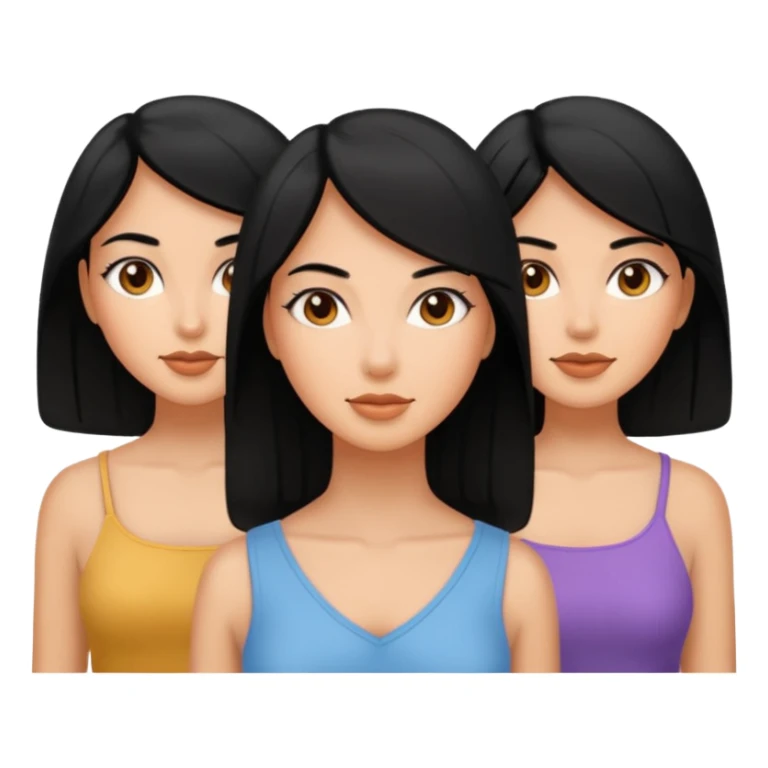 3 mujeres de pelo lacio negro  sticker