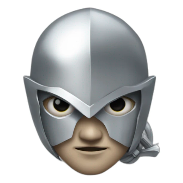 A warlike archer made of silver with a silver face turned sideways sticker