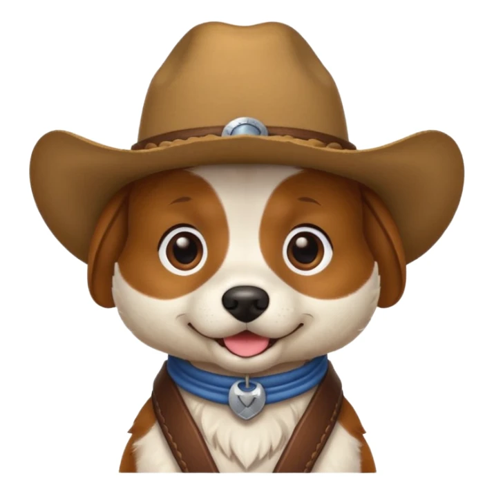 Dog wearing cowboy hat sticker