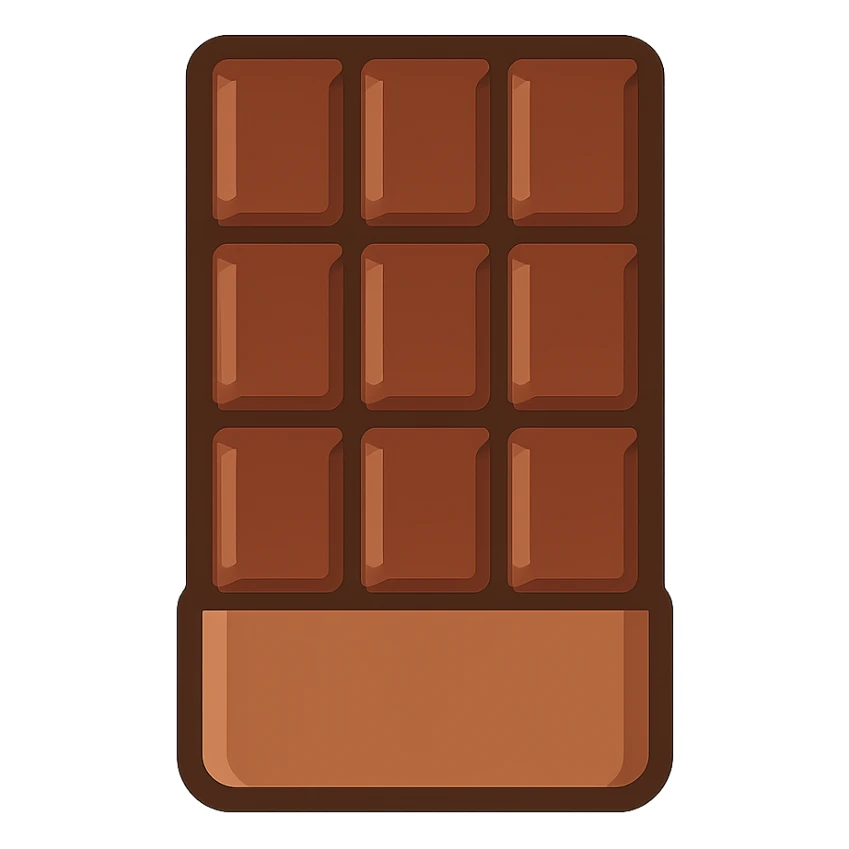 flat toon style chocolate bar with simple shapes sticker