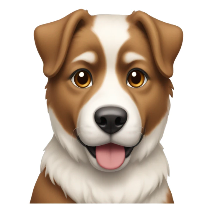 Eurasian dog with dark brown light brown and white sticker
