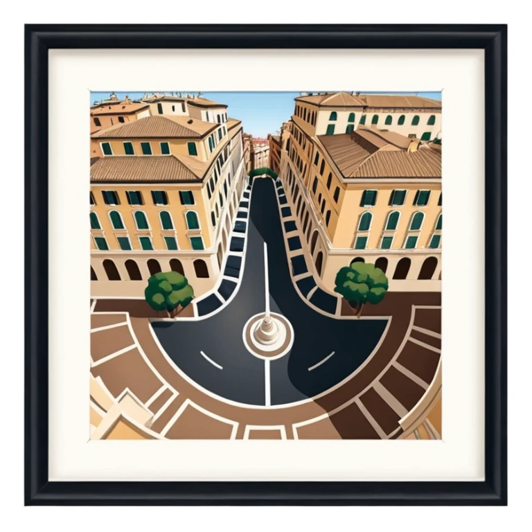 piazza di spagna view from up above
no square style no frame png style 
no squared only building 4k  sticker