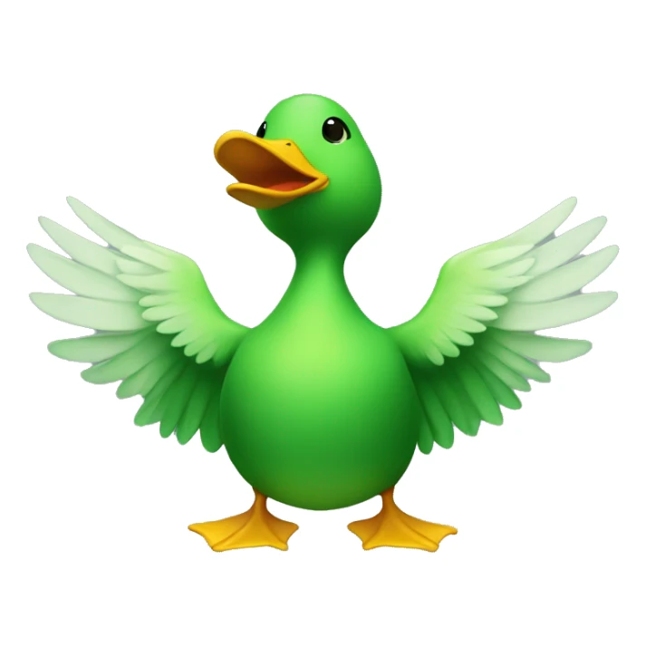 green duck with wings and a human body sticker