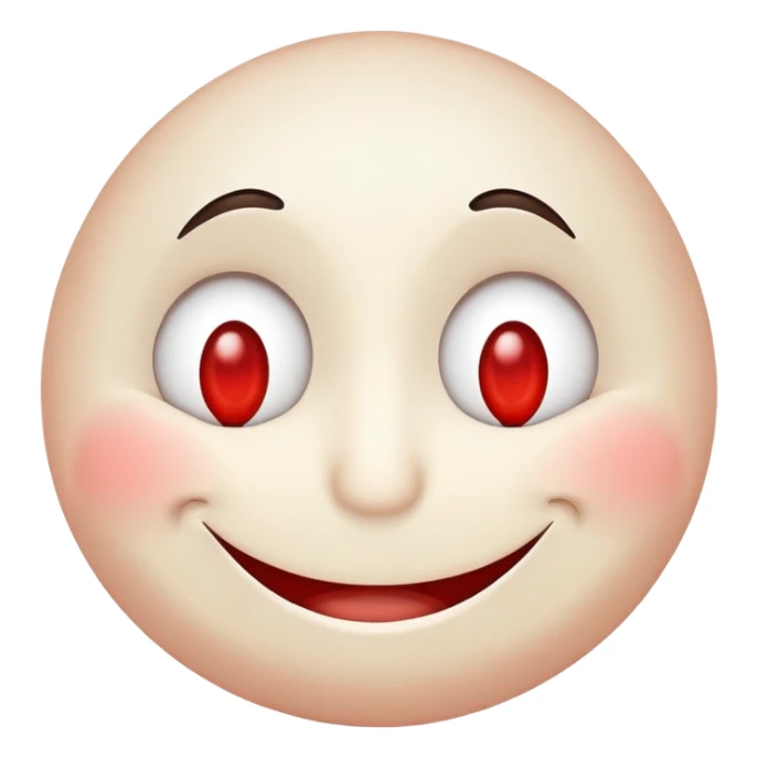 Relaxed smiley face with droopy red eyes, a lazy smile, looking high sticker