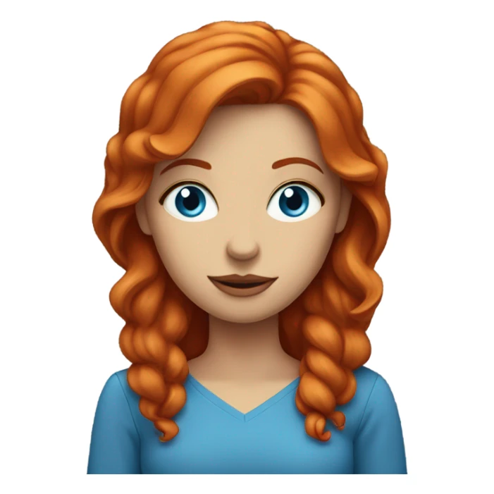 Red headed woman with blue eyes thinking “beats me” sticker