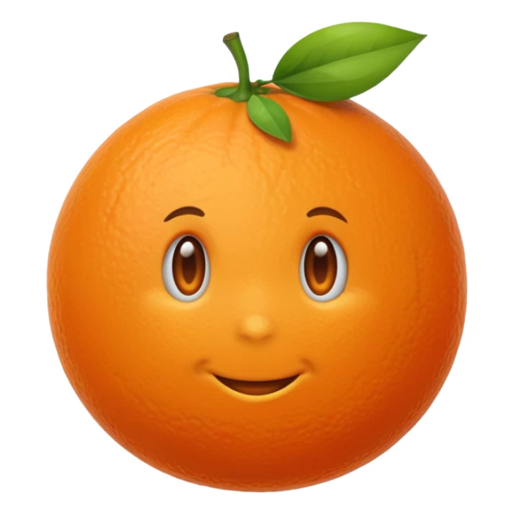 genere moi une seule orange sans les yeux ni la bouche sticker