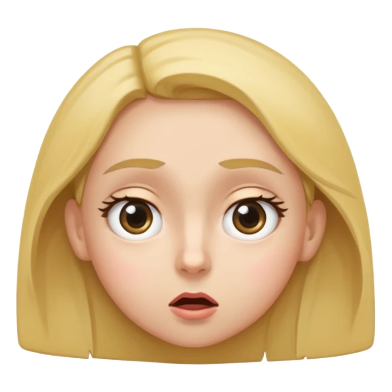 Face looking to the side with wide eyes and low mouth with raised eyebrows (the viral face for this is a bad idea, but we’re totally gonna do it together anyway) make it a girl and make them tilting their head to the side, looking at me with side eyes and mouth closed sticker