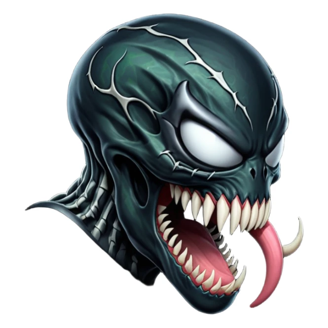 rear back of Venom's head with hunched posture sticker