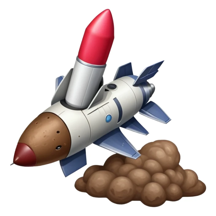 turd with lipstick sitting on a rocket heading to the moon sticker
