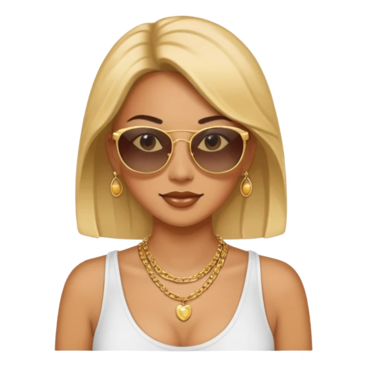 woman with sunglasses and necklace sticker