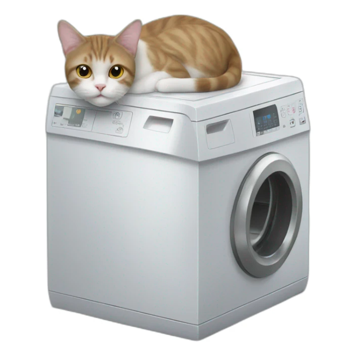 A cat sitting on top of a washing machine  sticker