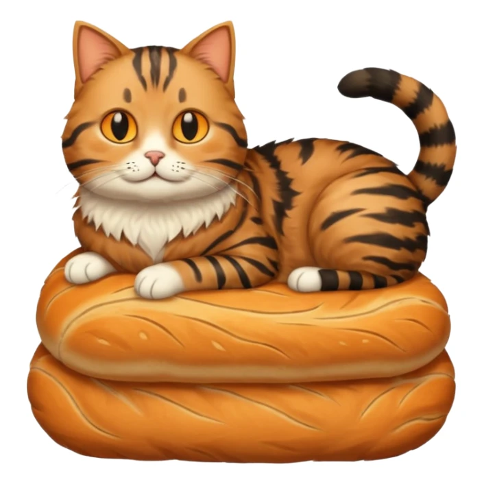 full body cat in loaf with a human man head  sticker