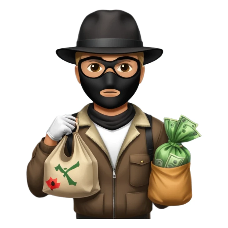 un bandit avec un sac de butin version GTA V sticker