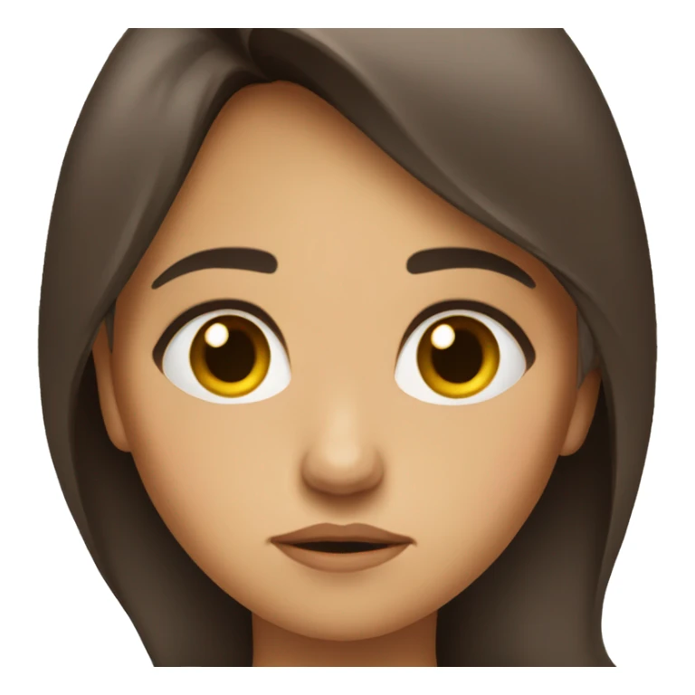 frowning brunette girl sticker