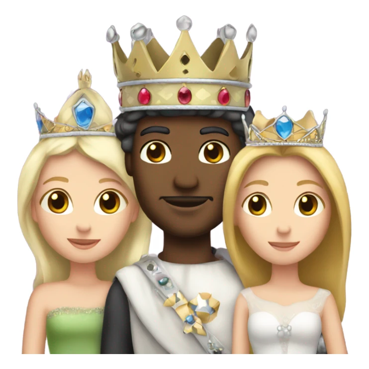 White king and queen holding one prince and two princesses  sticker