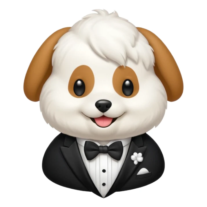 cute blob dog in a tuxedo sticker