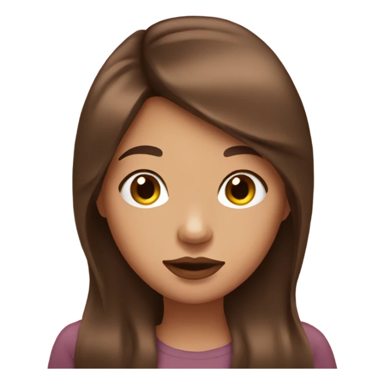 Brown hair girl with fat lips sticker