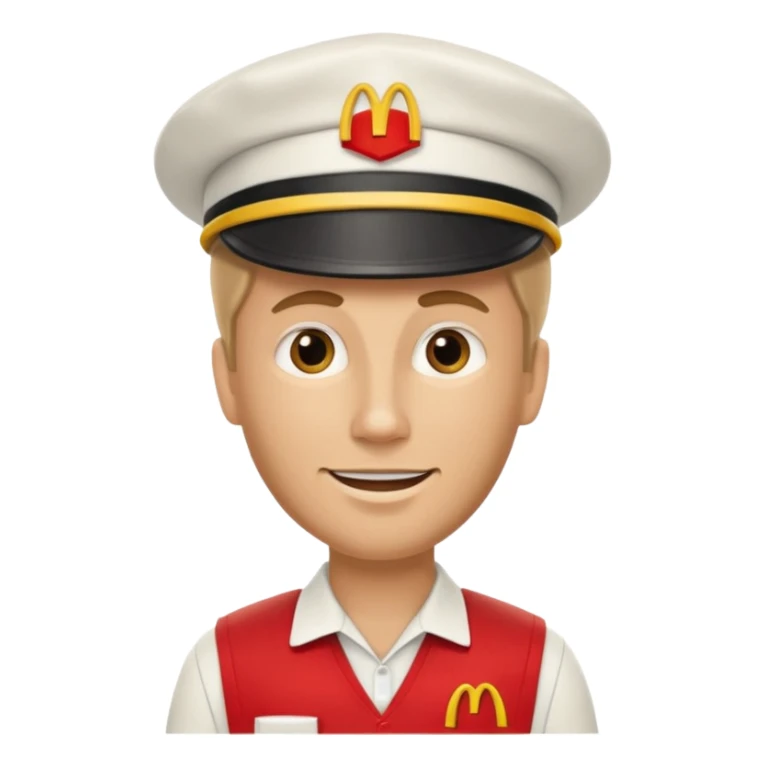 caucasian male McDonald's worker sticker