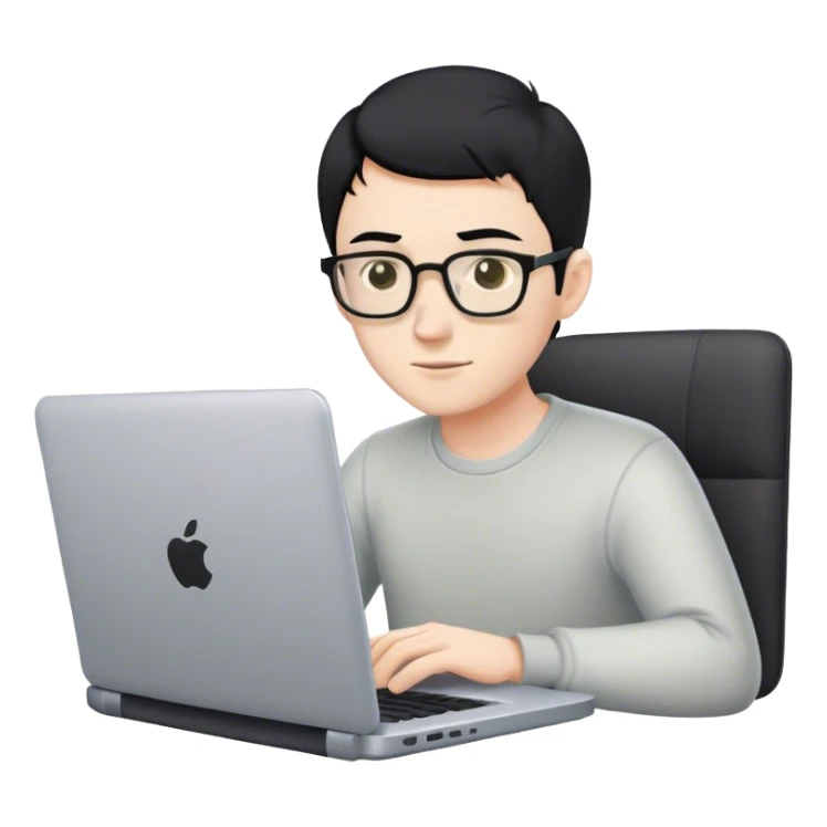 software engineer at laptop male short black hair pale sticker