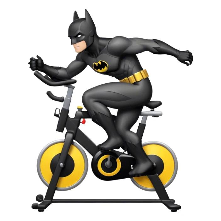 black Batman suit on a spinning bike sticker