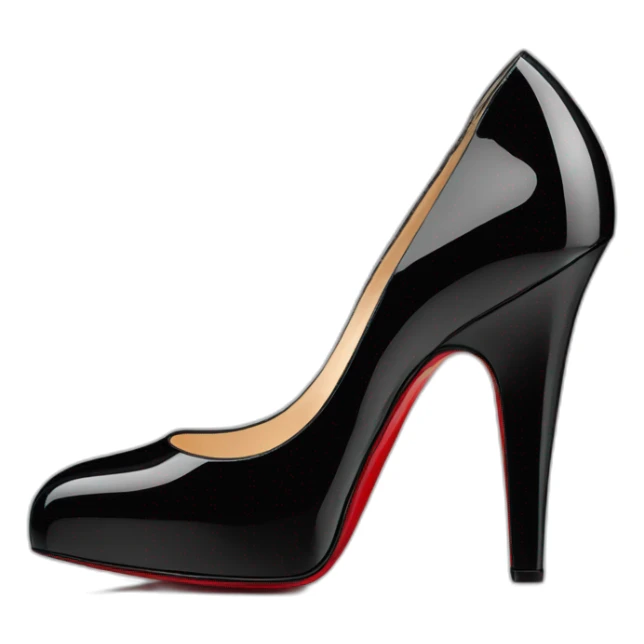 One WEDGE heel LOUBOUTIN black PATENT sticker