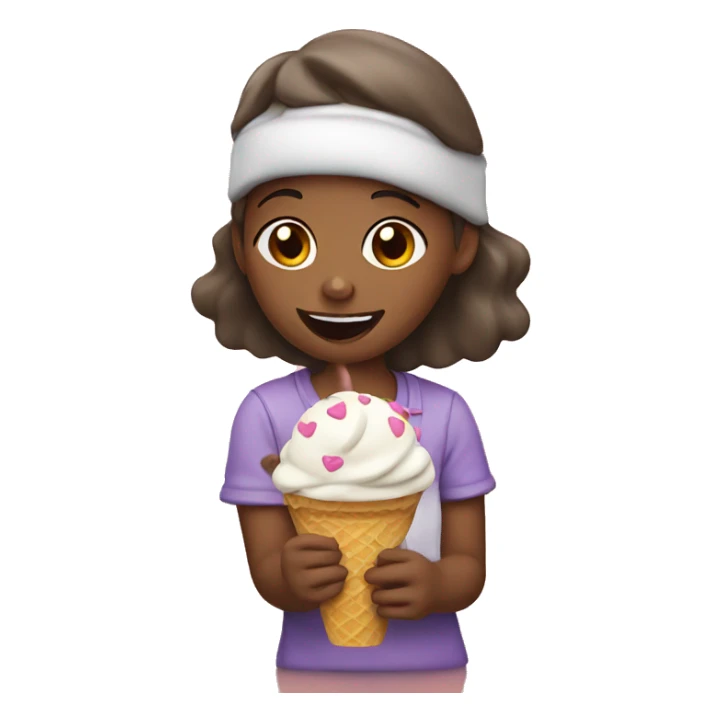 Girl eating icecream sticker