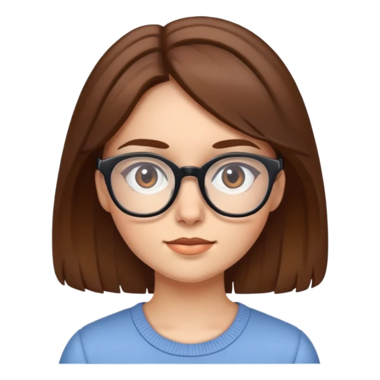 Girl with glasses and brown hair sticker